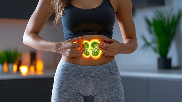 Glowing Woman s Liver Showcasing Healthy Lifestyle Concept | Premium AI-generated image